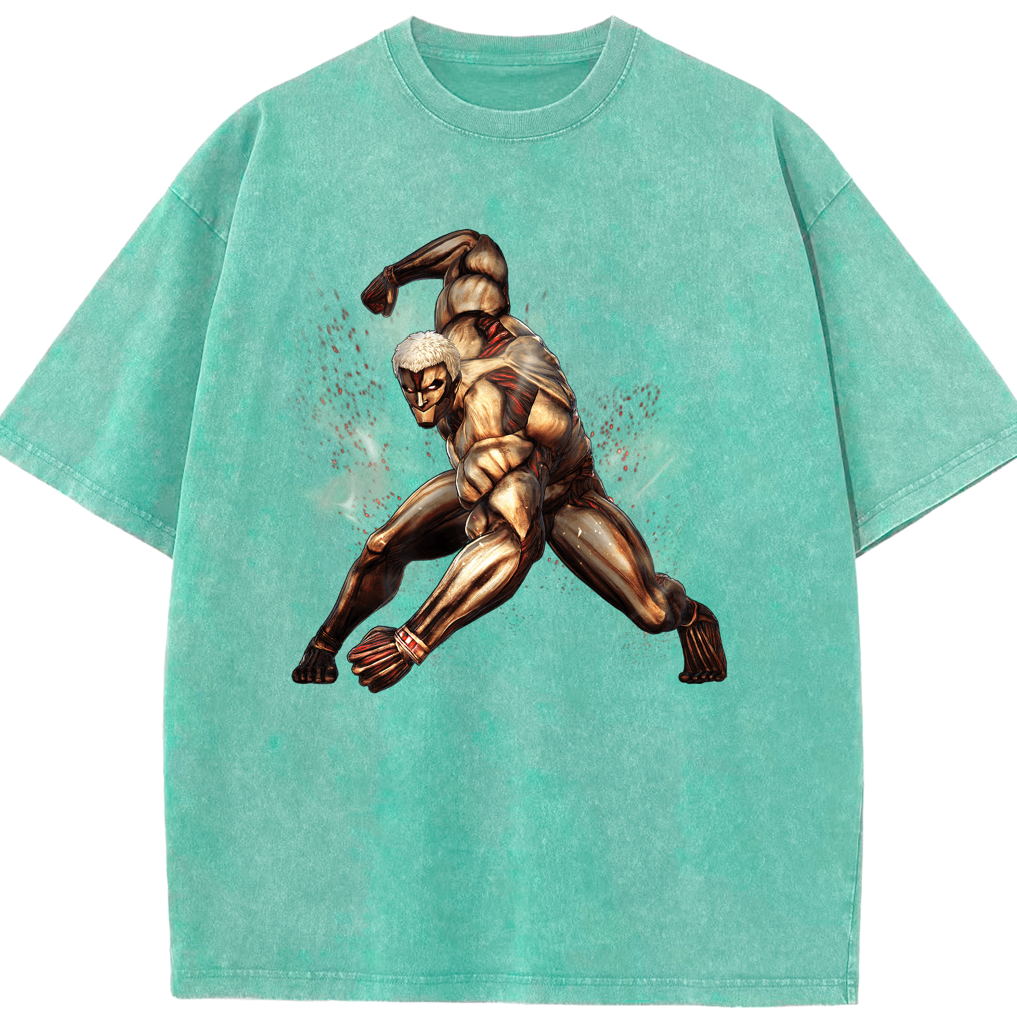 （画像用） 進撃の巨人 Attack on Titan 綿100% ヴィンテージ風 半袖Tシャツ（フロントプリント）